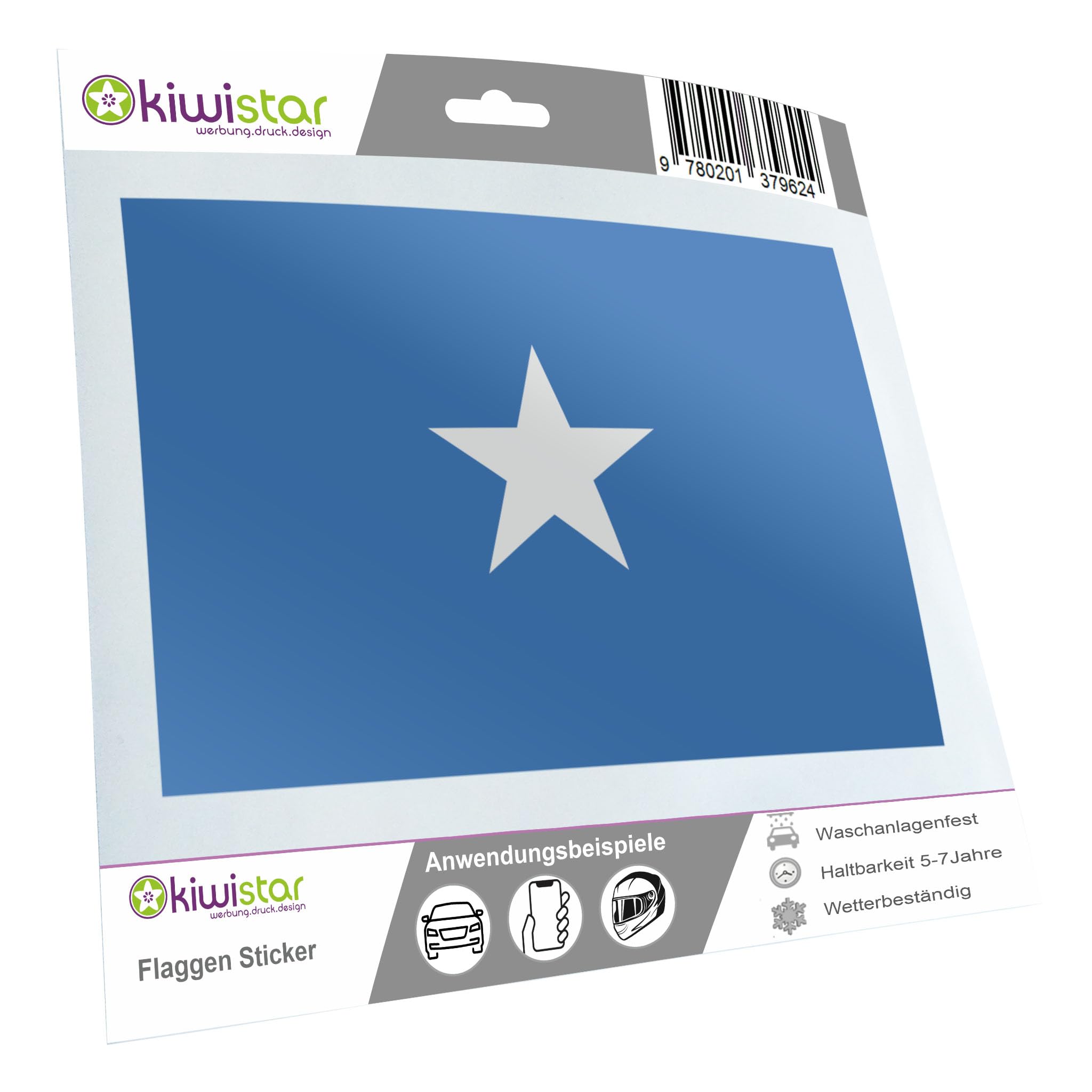 Kiwistar Somalia Aufkleber – 4,5 X 3 Cm Autoaufkleber Mit Flagge & Wappen. Wetterfest, UV-geschützt Für Auto, Fahrrad & LKW.
