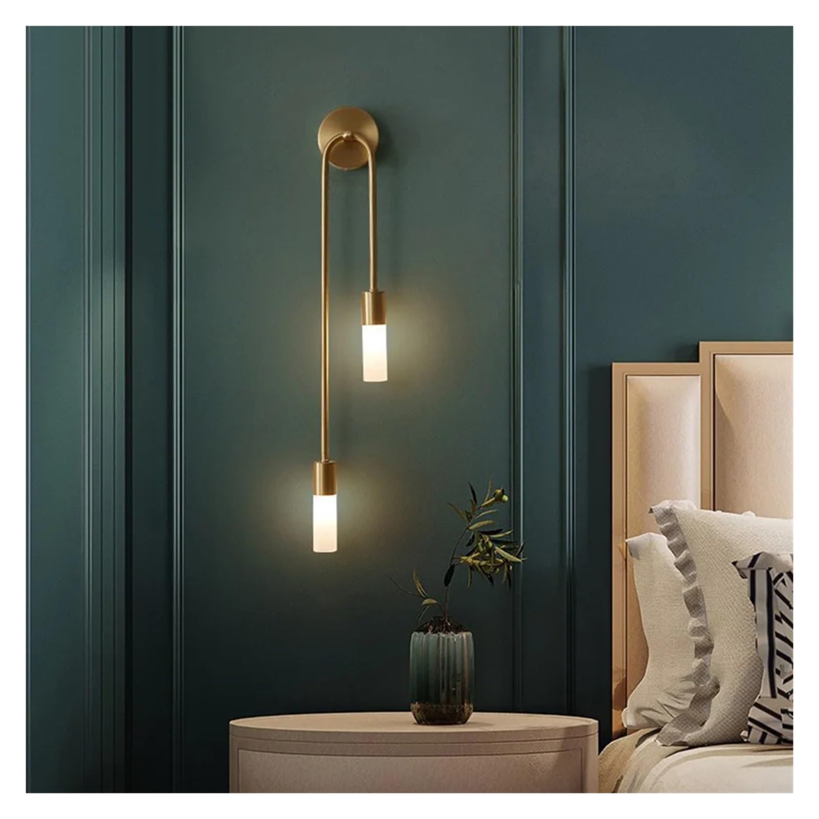 KBUUKYYXouy Wall sconces for Bedroom Postmodern Brass Wall Light - Black Gold Copper Acrylic Bedroom Bedside Aisle Indoor Lighting lamp,Gold-H67cm(Gold,H67cm)