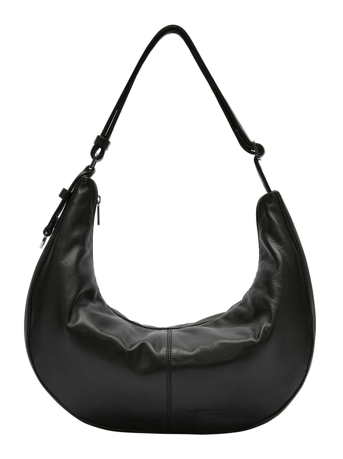 LIEBESKIND BERLIN Leather shoulder bag Moon Sheep Natural Hobo Bag Black