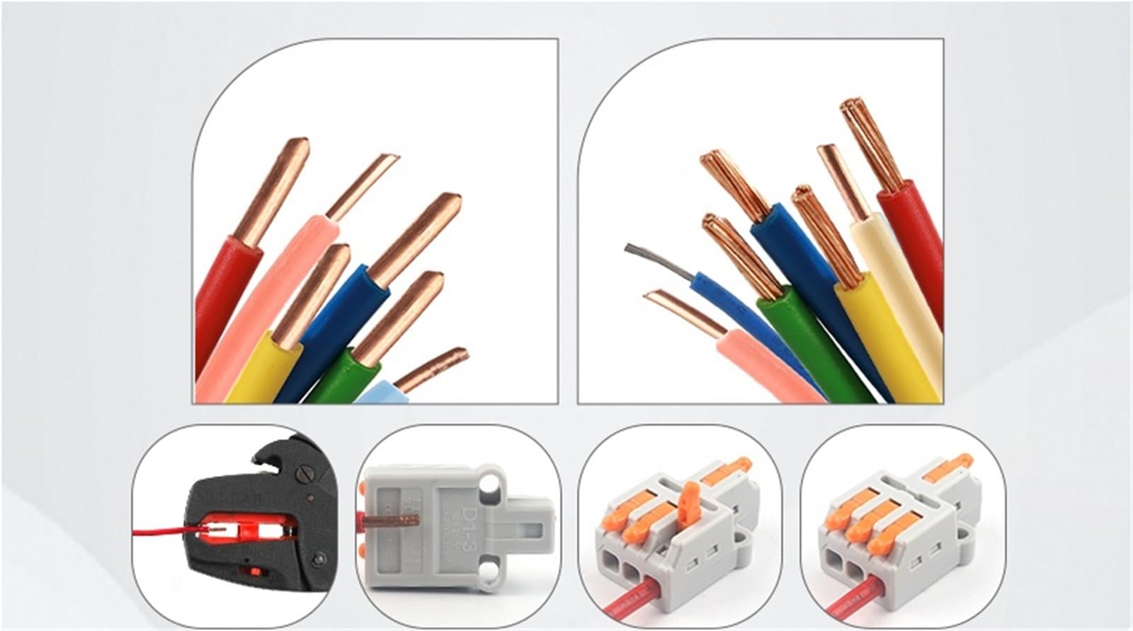 3 4 5 6 Pin 1 Ingresso connettori a Cavo rapido con Uscita Multipla Sdoppiatore Cavo Compatto Morsettiera a Leva elettrica a Pressione 213 214 215(30PCS D1-2345O)