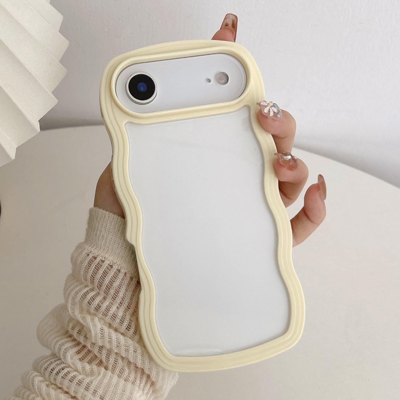 QLTYPRI Compatible with iPhone 16 Case, Cute Curly Wave Frame Clear Case for Girls Women, Transparent Soft Silicone TPU Bumper Shockproof Protective Cover for iPhone 16 - Pink — view 31