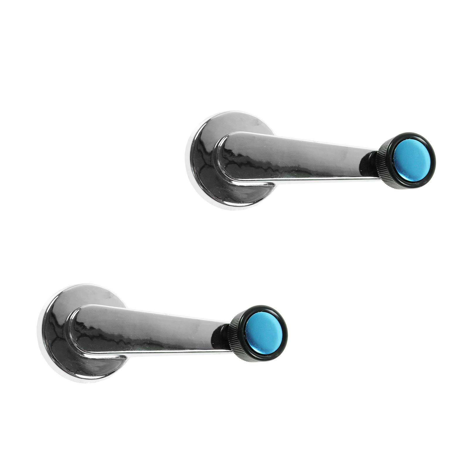 TRQ Chrome & Black Window Roll Up Crank Handle Set Compatible with Chevy Pickup Truck C/K