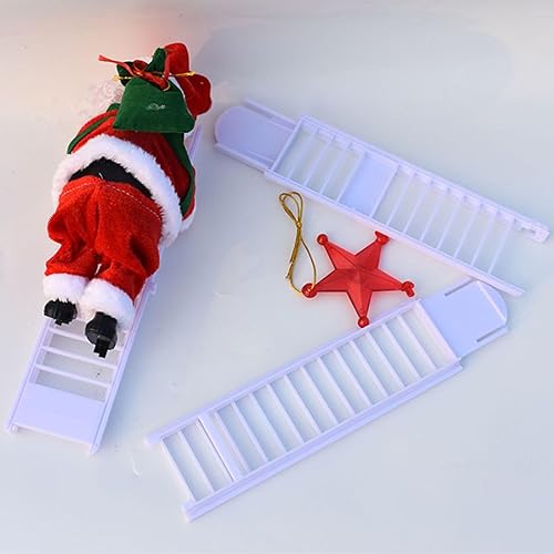 Miniatura 6 de Escalera eléctrica de Santa Claus para subir y bajar con música y bolsa de regalos, árbol de fiesta, hogar, puerta, decoración de pared, adorno de