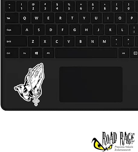 Miniatura 5 de Calcomanía para coche con manos rezando y rosario - Muestra tu fe - Vinilo permanente brillante prémium (negro y blanco, 1)