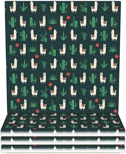 Miniatura 1 de Camel Cactus Coasters for Drinks, Set of 4 Absorbent Drink Coasters Coffee Mug Pad - Cork Base Cups Table Mats for Home Decor