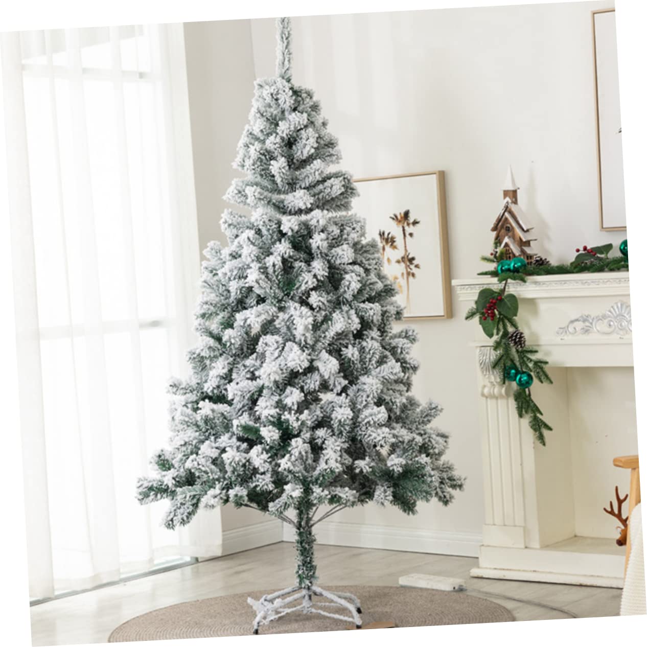 LABRIMP 1Pc Artificial Snowy Christmas Tree Decor for Home Xmas Decoration for Holiday Parties and Lifelike Design Christmas Supply