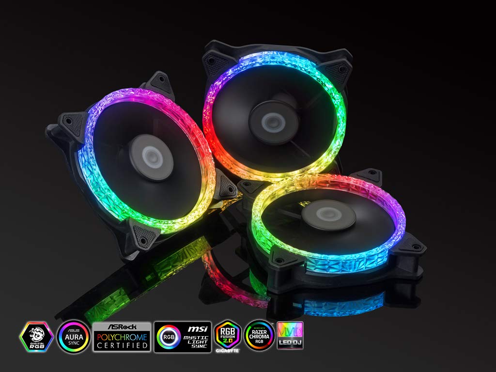 Bitspower Touchaqua Notos Xtal, Digital RGB, 120 Fan, 3-Pack