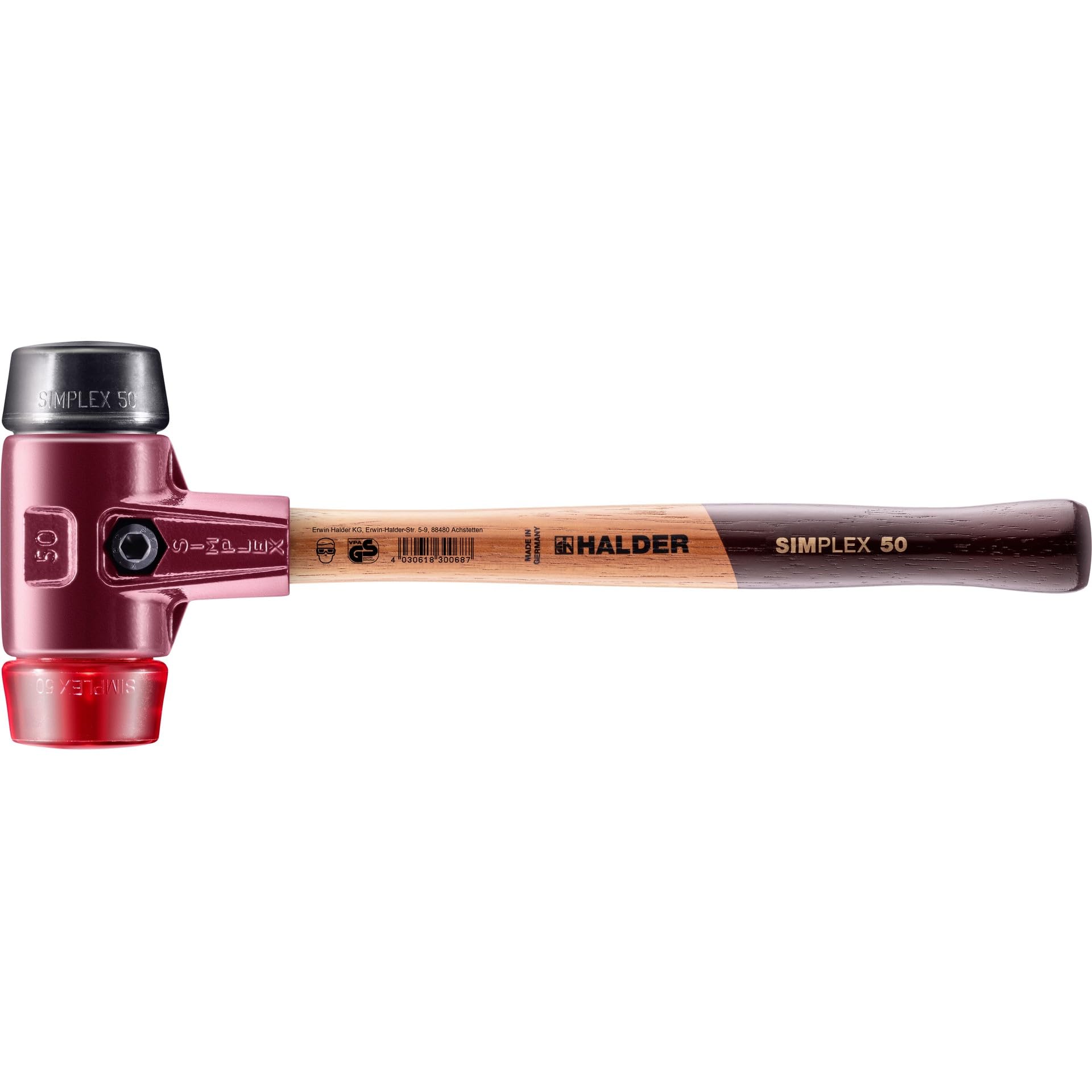 Halder SIMPLEX Soft-Face Hammer, Ergonomic, Durable, 1130g