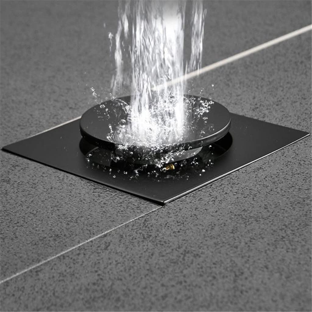 Italiano: Up del Pavimento del Piede di Scarico 'Ottone del Bagno del Bagno Cromato del Bagno Quadrato della Doccia Opaca della Doccia del Quadrato 10 * 10 cm(Blue,White)