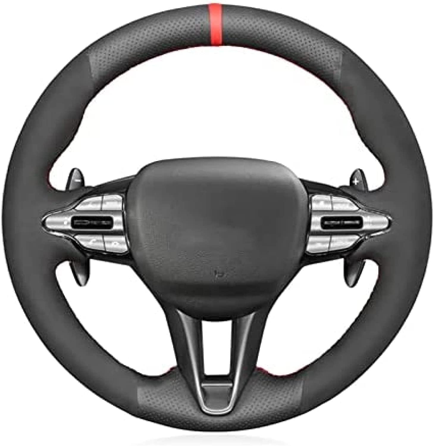 abrupt Pokrowiec na kierownicę samochodu do Hyundai Veloster N 2019-2021 I30 N 2018-2020, pokrowiec na kierownicę samochodu, oddychający, odporny na zużycie, pokrowce na kierownicę akcesoria do wnętrza samochodu