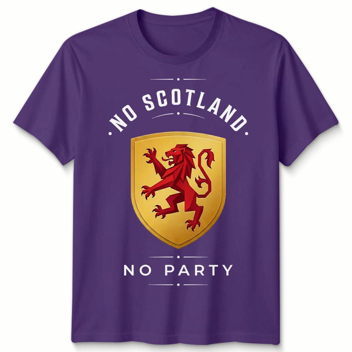 D&T No Scotland No Party Football Unisex T Shirt Scotland Fan Mens Womens Graphic Tee 5-6 Years Purple