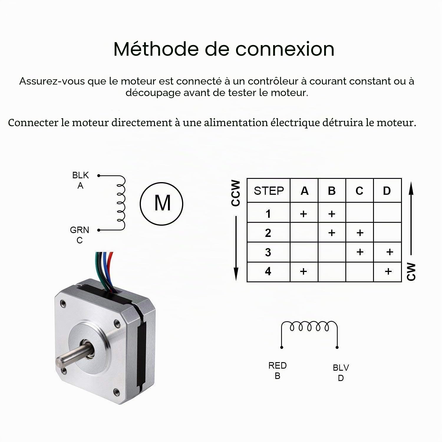 Moteur pas à pas Nema 17, 3 PCS Nema 17 Moteur pas à pas 1A 13N.cm Couple de maintien 4 dérivations 1.8 Deg 42 Moteur pour imprimante 3D Hobby CNC Routeur XYZ de craftsman168