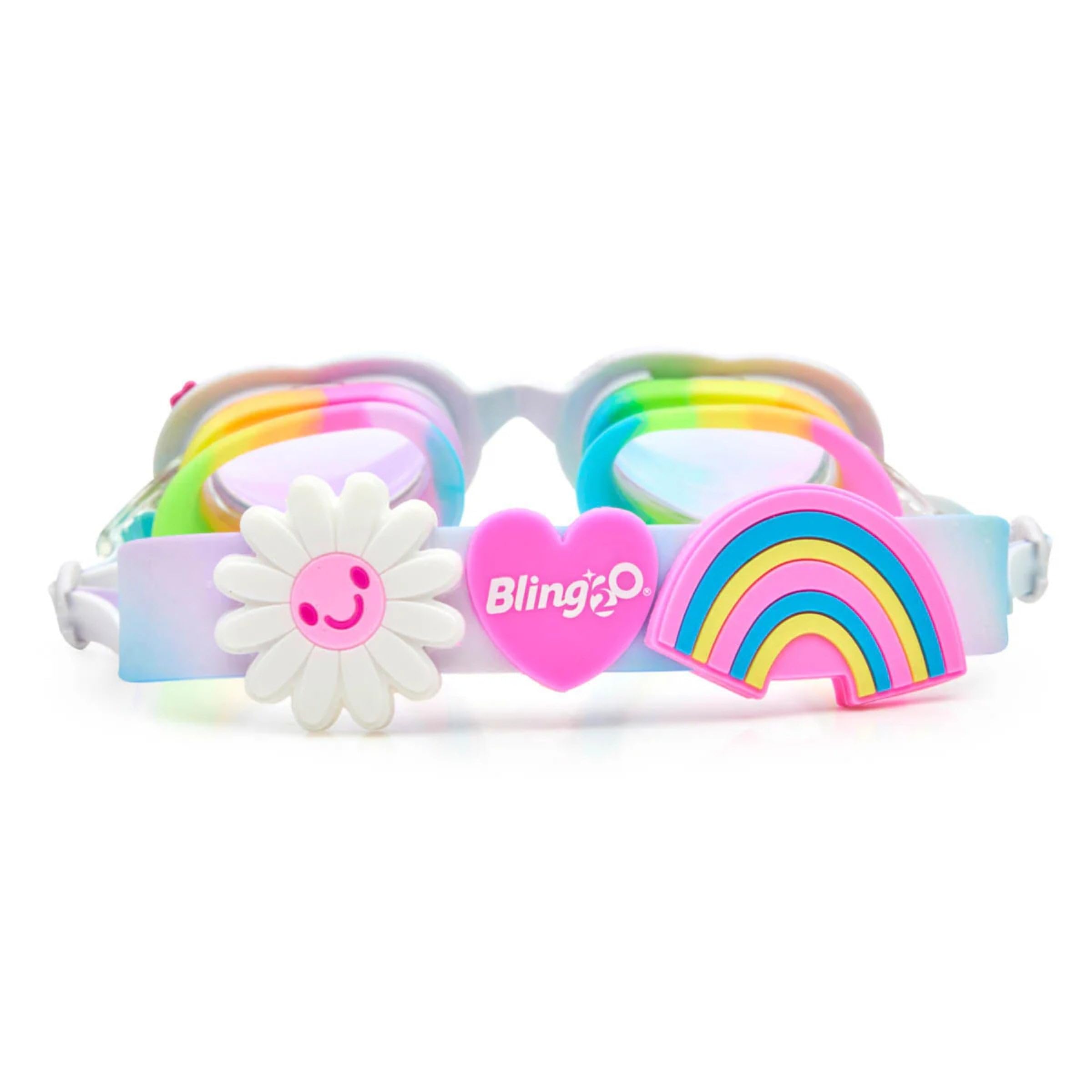 Bling2O Blanch Blossom Dandi - Gafas de natación para niños, 100% silicona, protección UV + 6 años