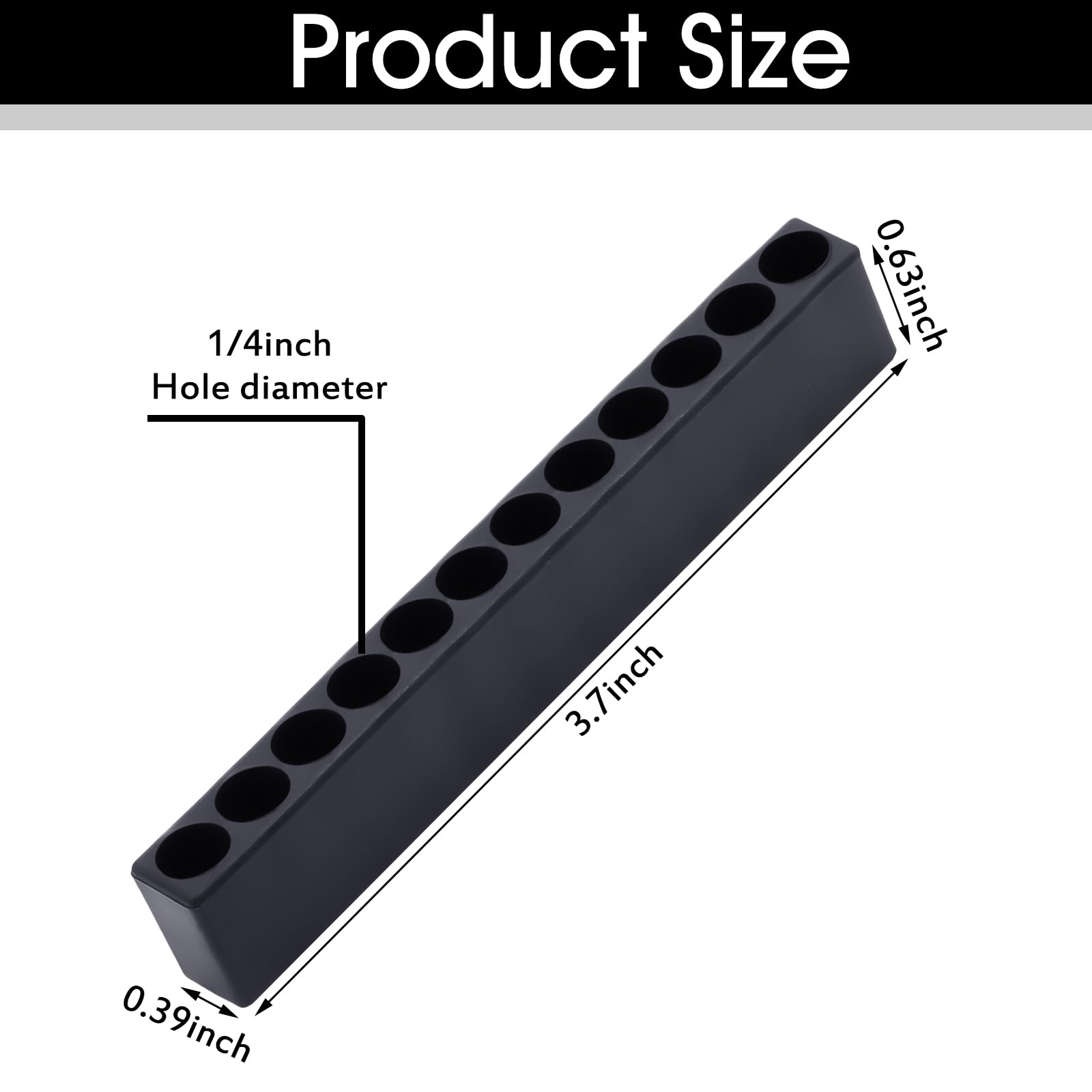 Kigley 30 Pcs 12 Holes Hex Shank Bit Holder Screwdriver Head Drill Bit Organizer Plastic Storage Case Fit for 1/4 Inch Hex Shank (Black)