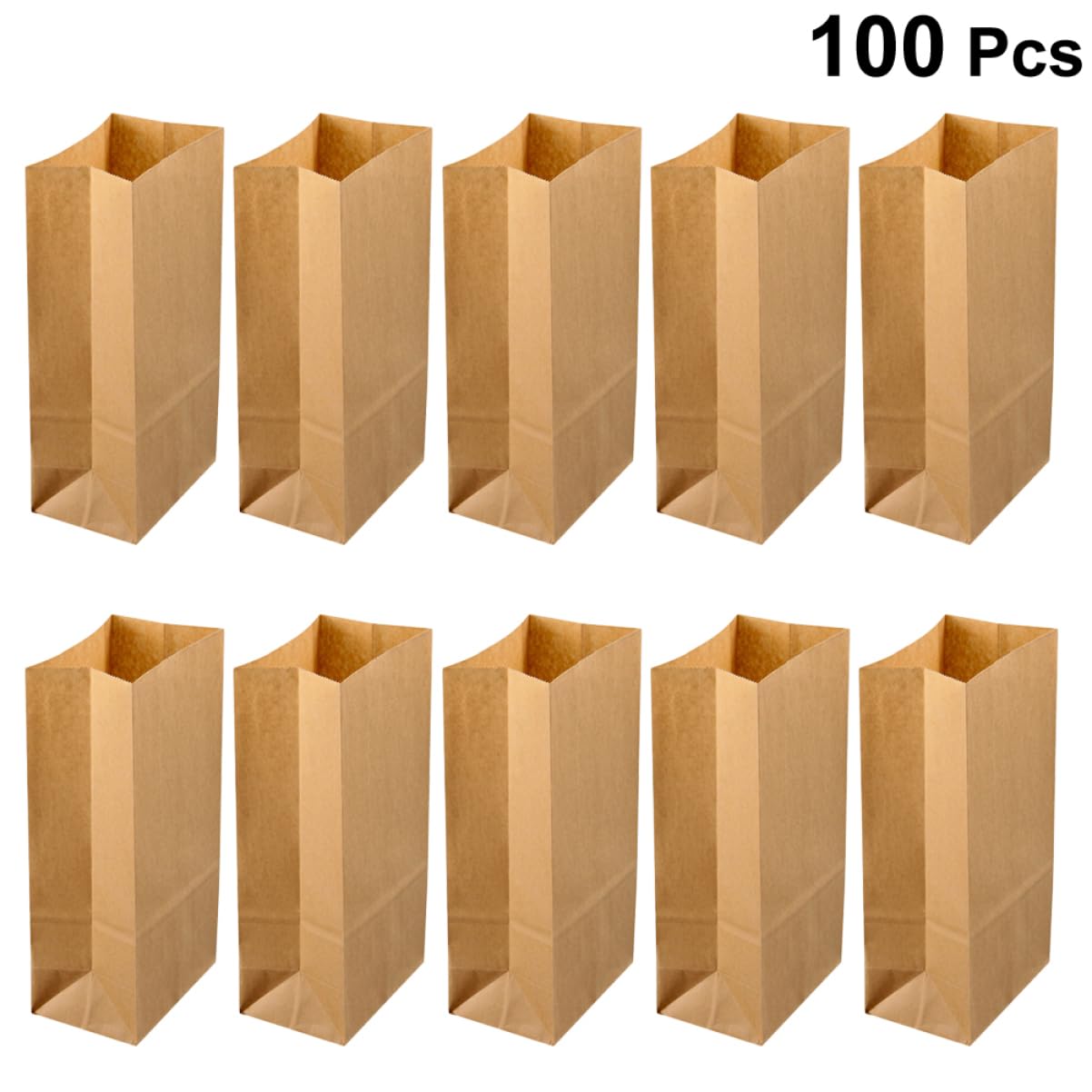 Cabilock 100pezzi Sacchetti Carta Kraft Quadrato Per Alimenti Per Caramelle Dolci e Snack Realizzati in Carta Antigrasso e Antiaderente Per Feste Confezionamento Regalo e Uso Quotidiano