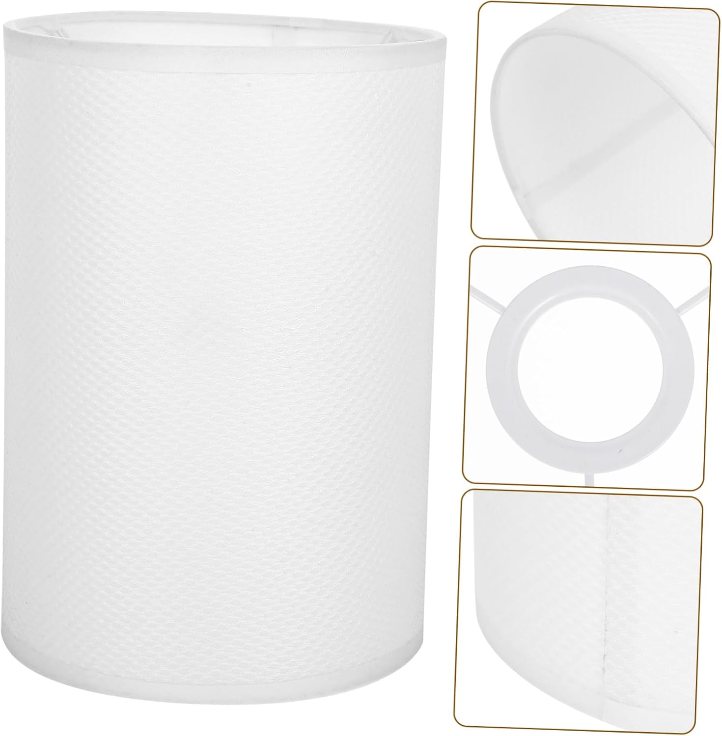 Ciieeo Fabric Drum Lampshade 7.87X5.51In Lightweight Replacement Lamp Shade for Table and Desk Lamps E27 Socket Bedside Light Cover