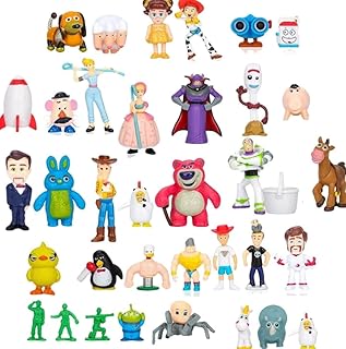 Toy Action Figures Story Toys Set, 1.2-2.8 inches Tall Action Figures with Woody, Buzz and Jessie,Toy Anime Figurines Stor...