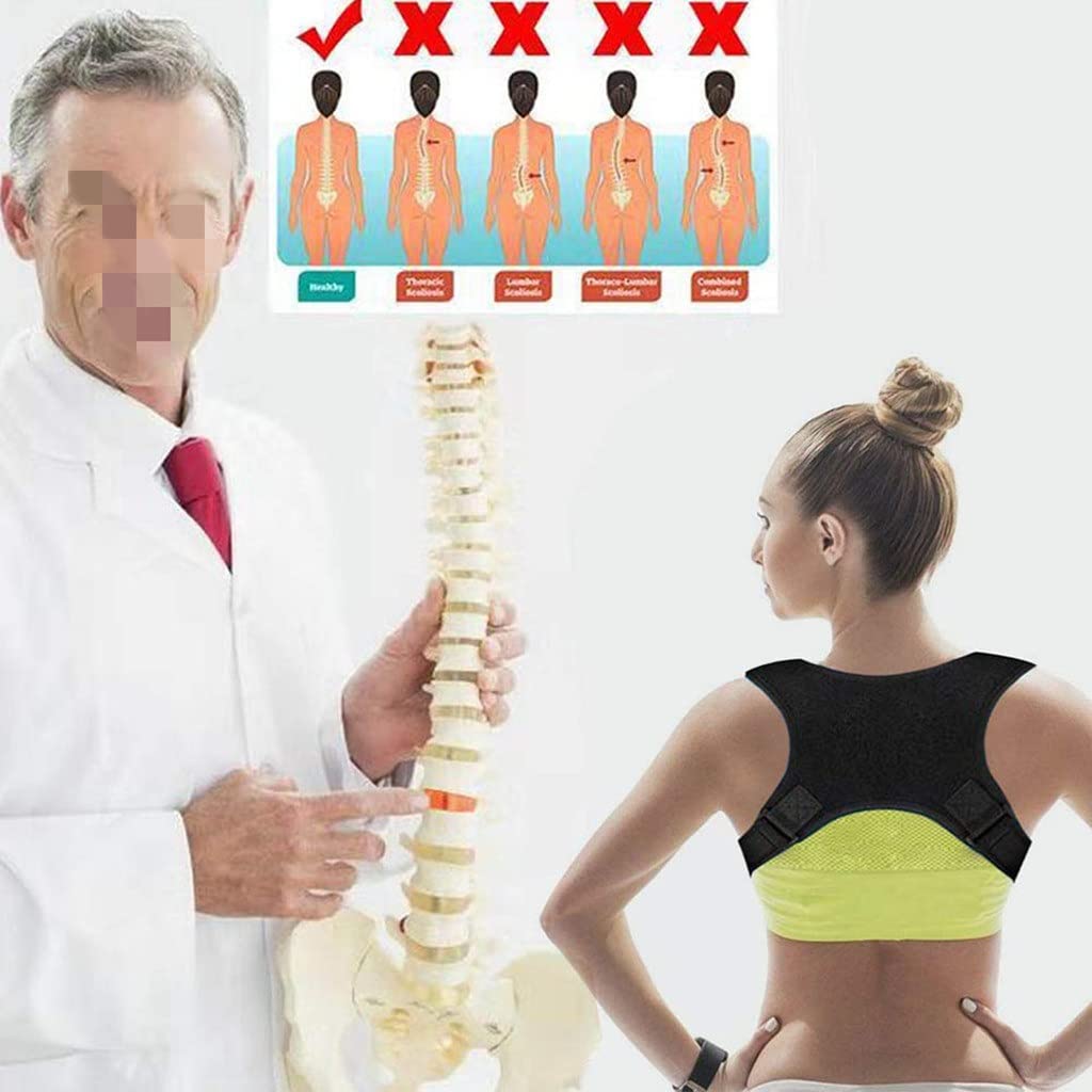 Corrector de postura columna vertebral espalda hombro banda de soporte ajustable corrección jorobada