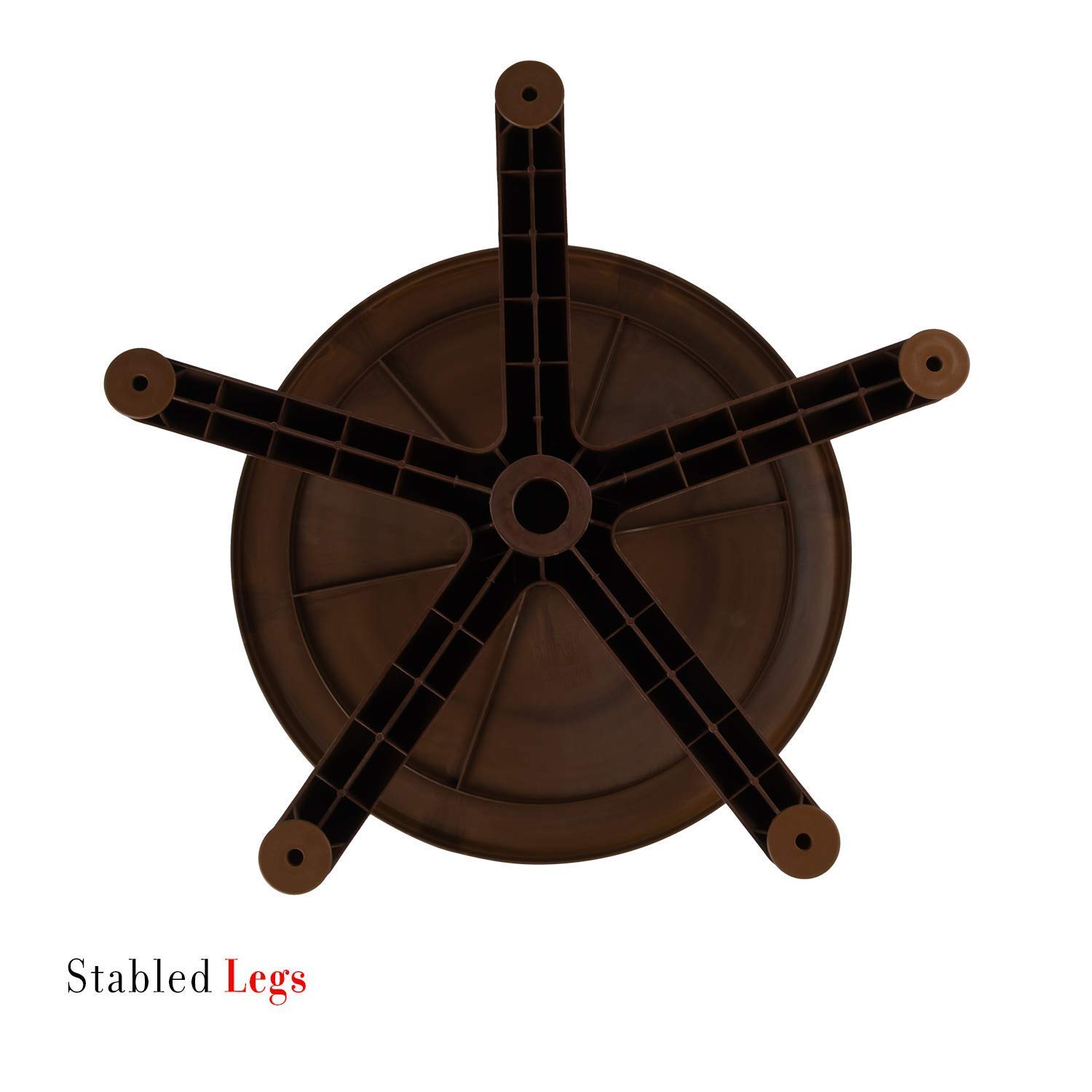 HomiQ Supreme Penta Round Plastic Table for Home | Office | Indoor&Outdoor Use (Color: Globus Brown; Qnt: 1 Pcs.) 1