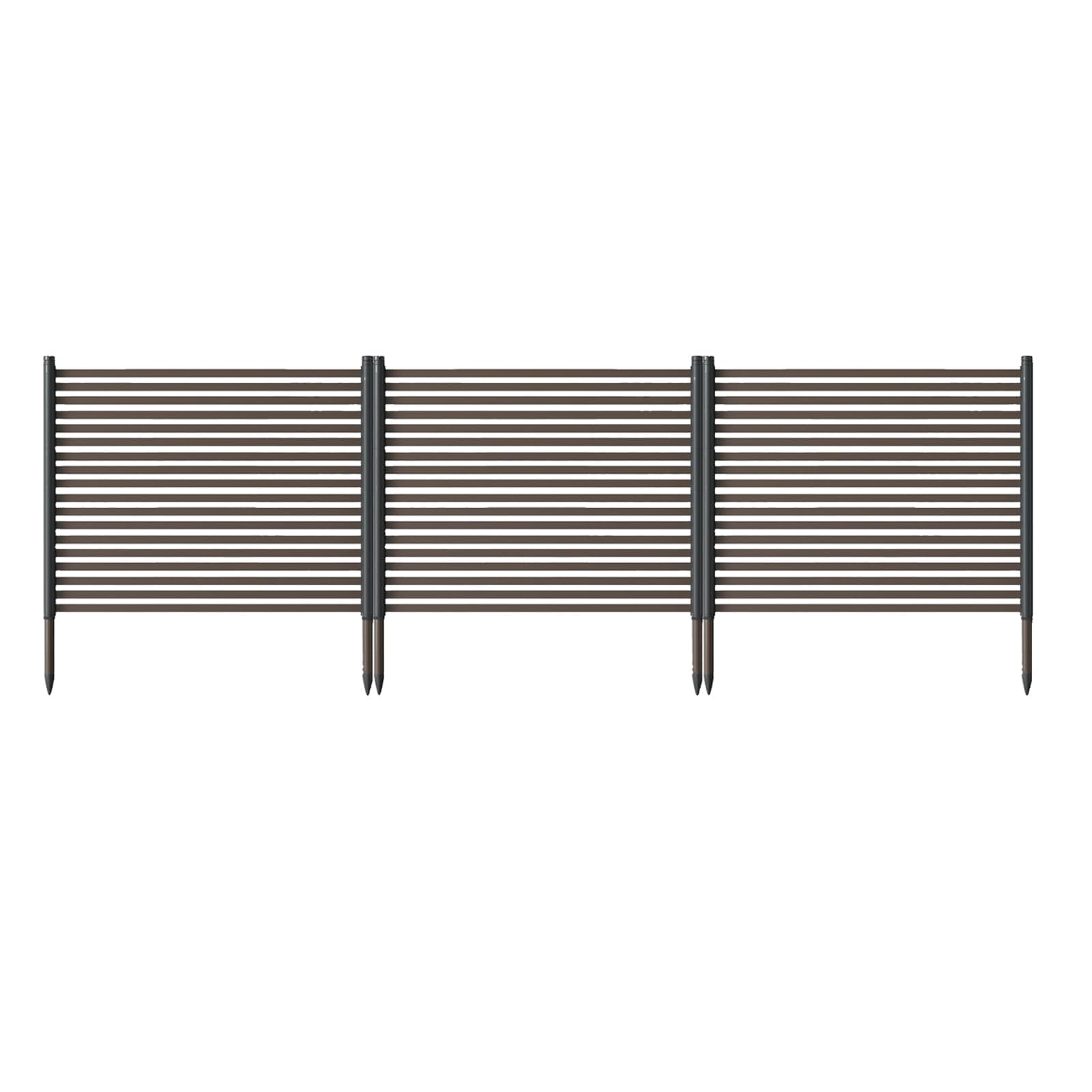 GarveeHome 3 Stück Gartenzaun aus Metall, 270 x 124 cm, Sichtschutzwand ohne Graben, Tierbarriere für Haustiere, Moderner Steckzaun Zaunelementenfür Garten, Hof & Terrasse, Schneller Aufbau
