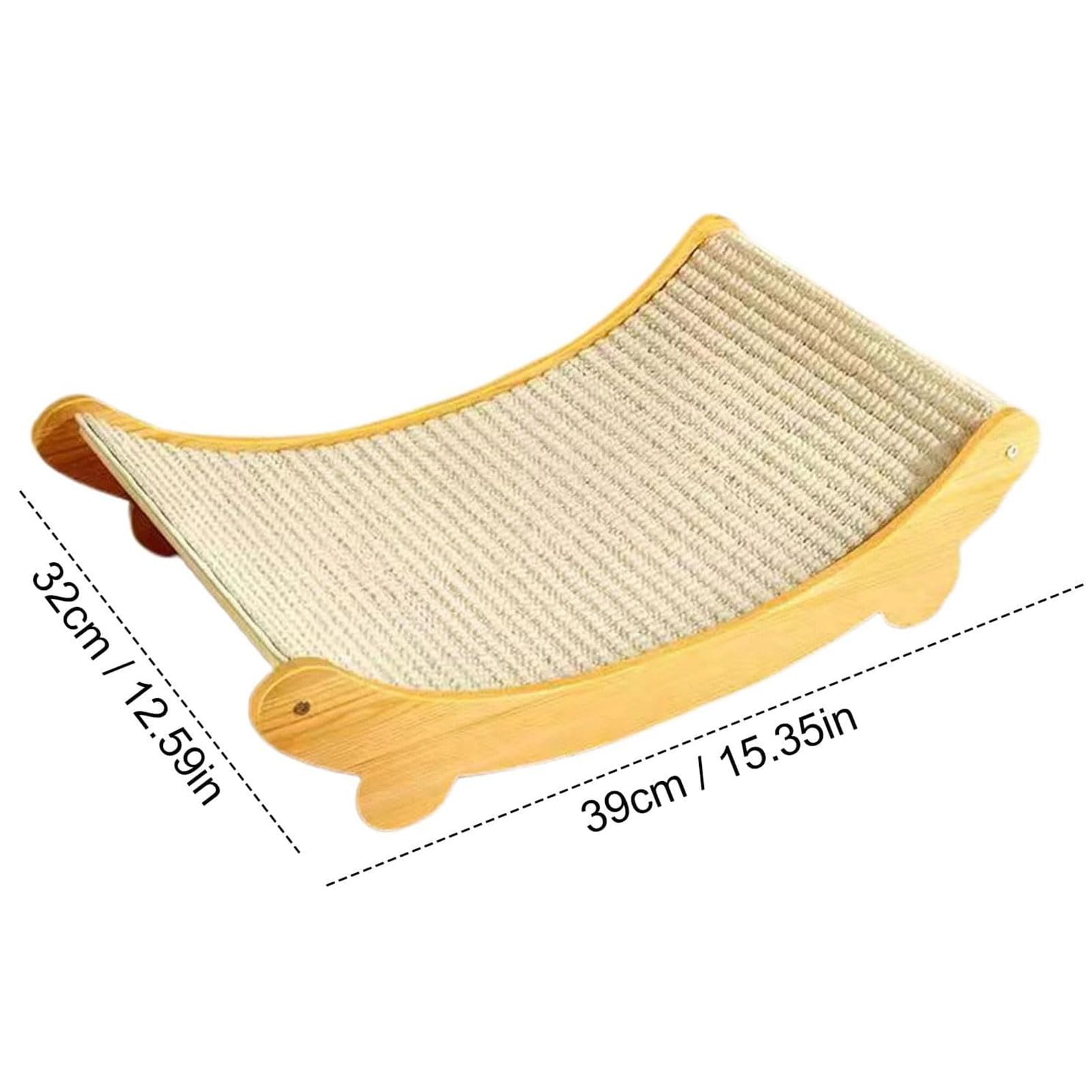 لوح خدش للقطط 2 في 1، كرسي سرير للقطط مع اطار خشبي صلب ووسادة خدش للقطط مقاومة للاهتراء، لوح خدش للقطط في الاماكن المغلقة لحماية الاثاث والسرير والاسترخاء (طول 50 سم)