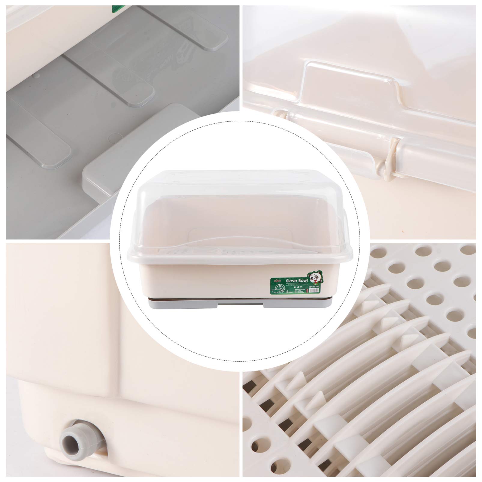 Cabilock 1 Pc Support De Placard En Plastique Égouttoir à Tasses Chariot De Séchage De Range-couverts Chariot à Ustensiles De Cuisine Ménage Boîte De Séchage Plastique Pp De Bébé