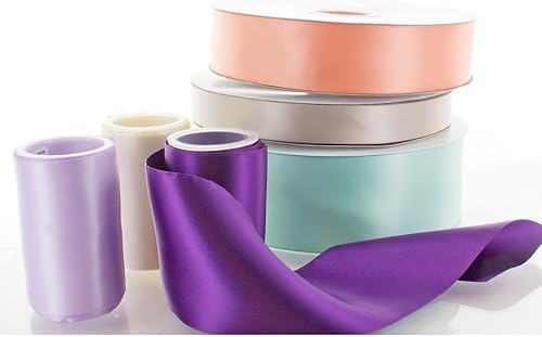 Miniatura 10 de Cinta de satén de doble cara de 3 pulgadas color gris pardo de 3 yardas