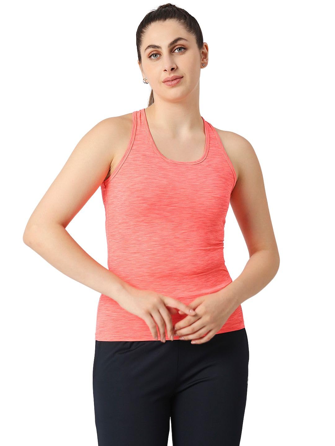 Lovable Women's Polycotton Sleevless T Back Round Neck Slim Fit Solid Racer Back Top-Racer Back Stretch-image-31
