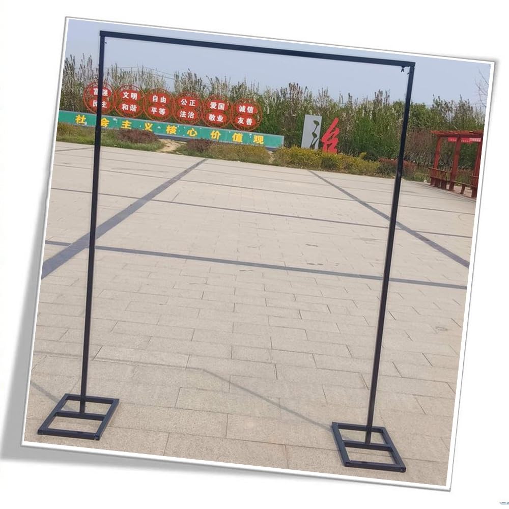 Wewnętrzny stojak na łuk ślubny, metalowy stojak na łuk balonowy, regulowany łuk ślubny na ceremonie ogrodowe, przyjęcia urodzinowe/pokazy ślubne/baby shower (kolor: czarny, rozmiar: 200 cm)