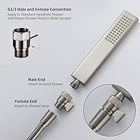 Vista 4 de Tenfe Válvula de control de flujo de agua, válvula de cierre de níquel cepillado para ducha de mano Válvula de apagado de presión de agua ajustable