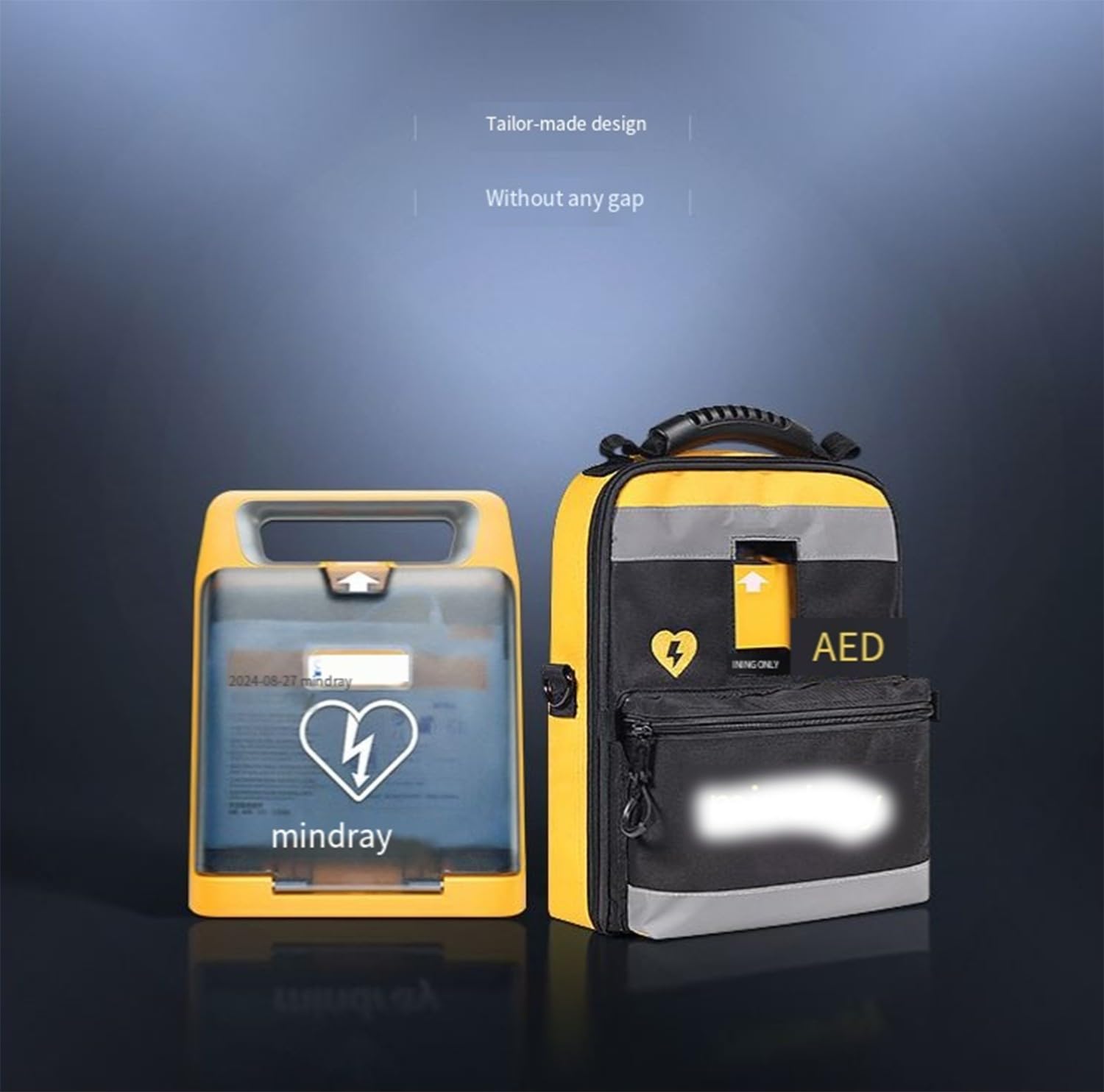 wasserdichte Aufbewahrungstasche mit verstellbarem Gurt und reflektierenden Streifen, zweilagiges Design für AED-Defibrillator und Erste-Hilfe-Ausrüstung beim Outdoor-Sport