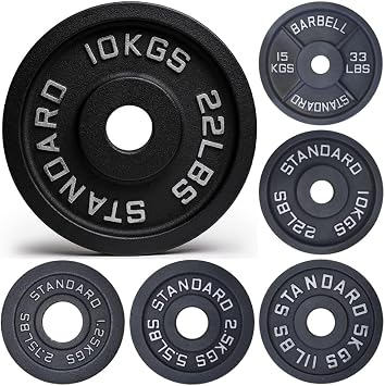 NORTHERN Olympic 2  Cast Iron Weight Plates Disc Pair, Strength Training, Cross Fitness, Deadlifts, Weightlifting, Bodybuilding Iron Plates for Home & Commercial Gym 1.25, 2.5, 5, 10,15, 20, 25Kg Pair