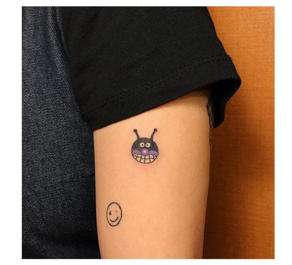 Kekemm Temporary Tattoos Sticky Waterproof Men And Women Lasting Girl With The Same Smiley Face Stickers 24 Sheets