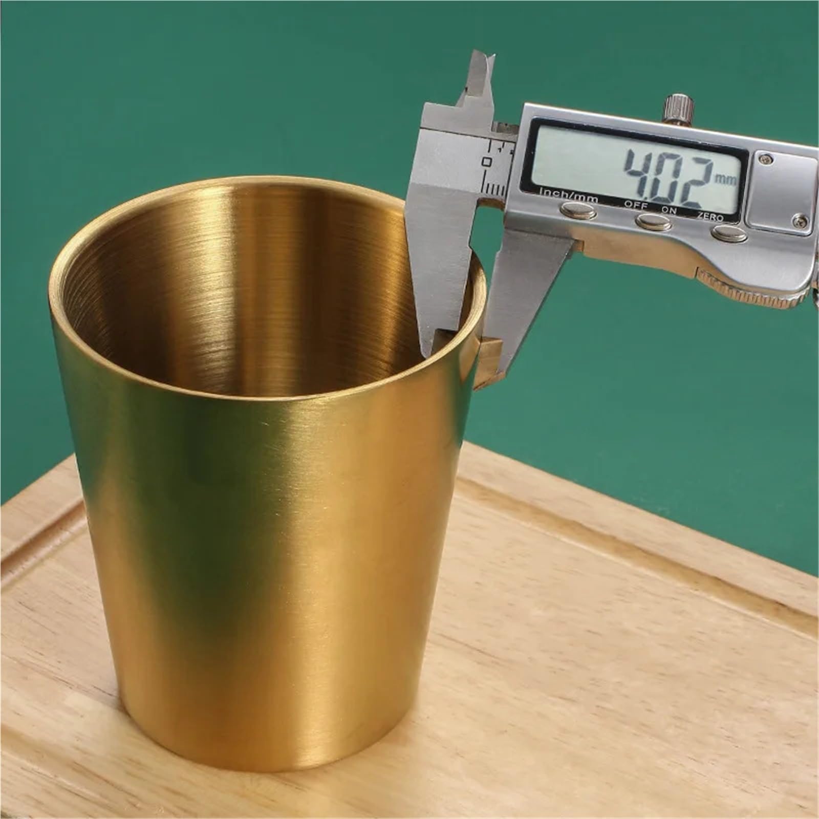 4 Pezzi In Acciaio Inox, Bicchiere Da Vino, Birra, Caffè, Acqua For Adulti, Dorato A Doppio Strato Per Viaggi E Campeggio(Gold Cup)