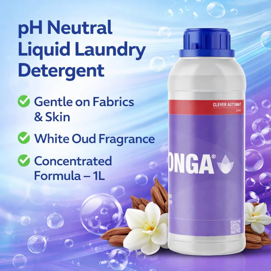 Konga Clever Automat - Detersivo a pH neutro, concentrato liquido per lavatrici automatiche, 20 litri, fragranza White Oud