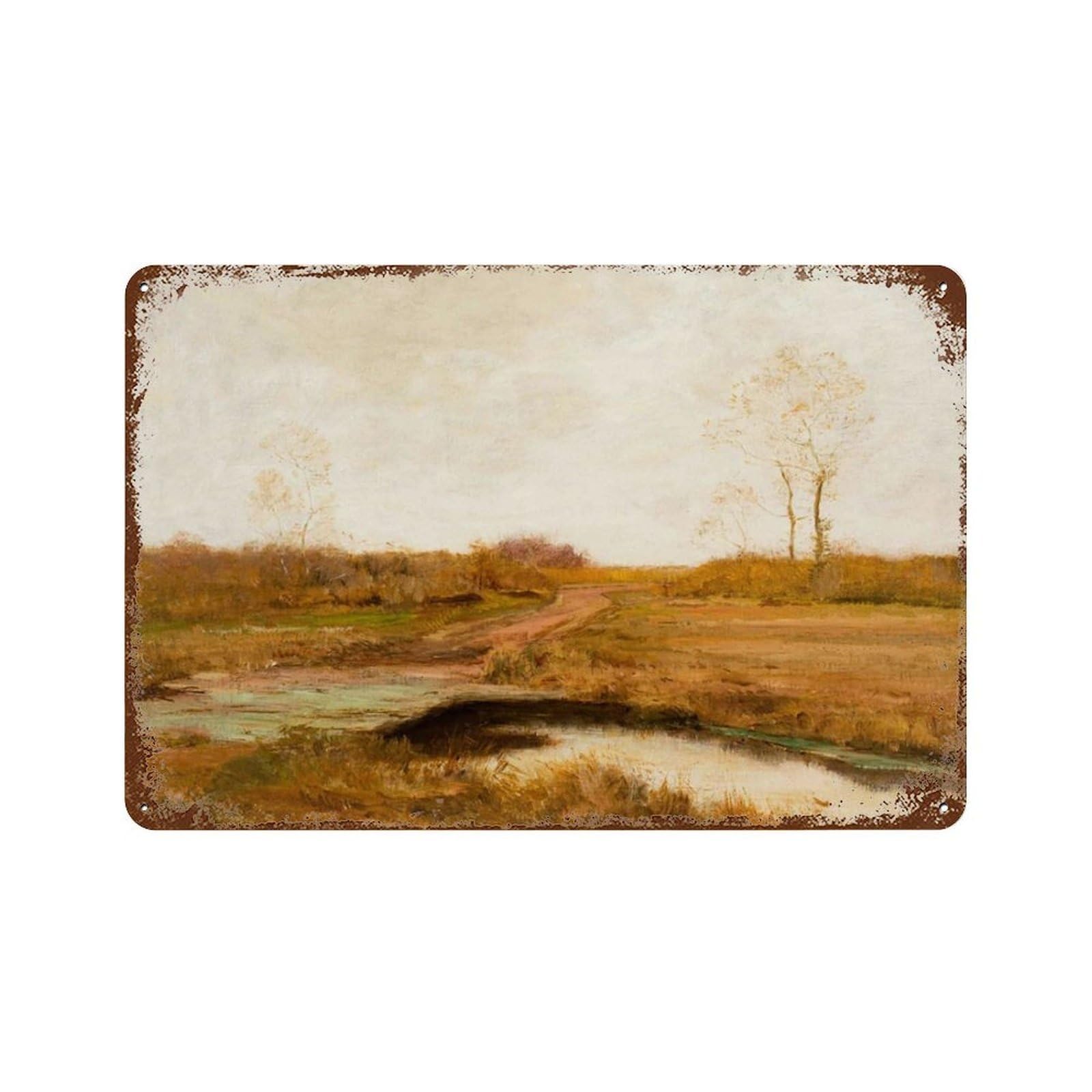 xiaoxiaoshen Vintage Country Landscape Painting_ Farmhouse Wall Decor Art Metal Tin Poster Modern Home Decor Art Home Bar Shop Decorations Vintage Sign 20x30cm