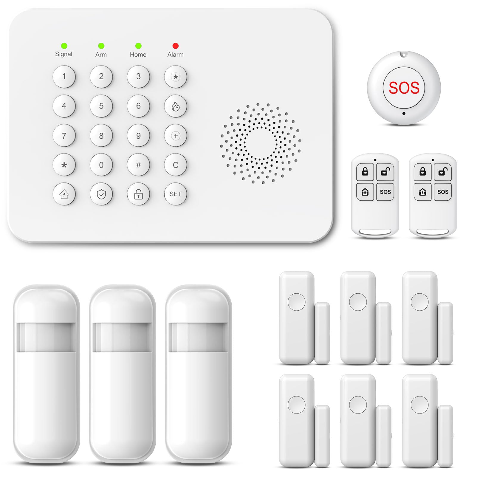 XNY Sistema de Alarma para Casa, 16 Pack, Sin Cuotas Mensuales, Alarmas para Casa WiFi, 4G Kit Alarma casa con Detector de Movimiento, Sensor de Puerta y Ventana, Control Remoto, hasta 200 detectores