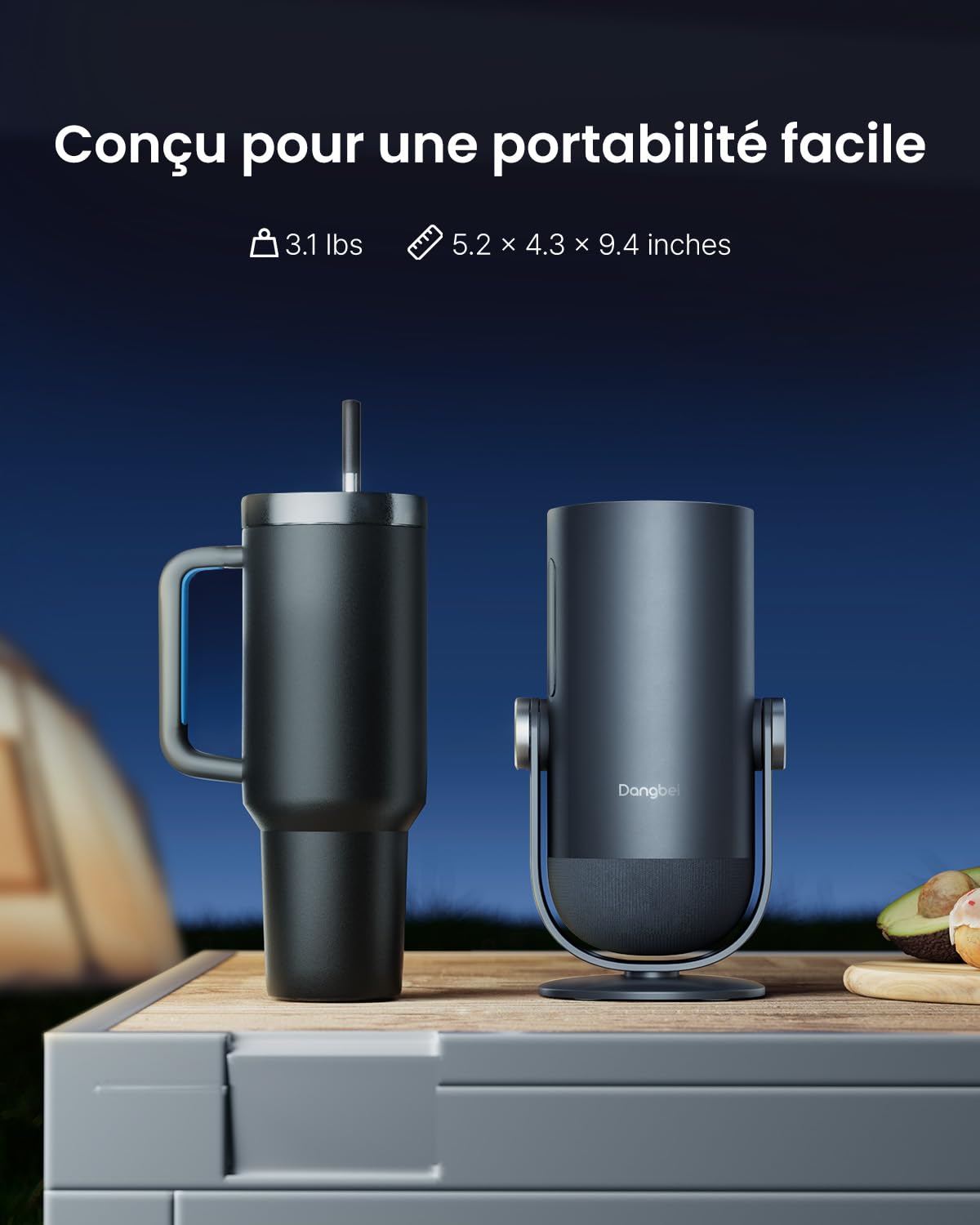 Vidéoprojecteur Portable avec Batterie Intégrée, Dangbei Freedo Mini Vidéoprojecteur 1080P, Google TV avec Licence Netflix, 450 lumens ISO, 2,5 Heures d'Autonomie pour Extérieur/Home Cinéma