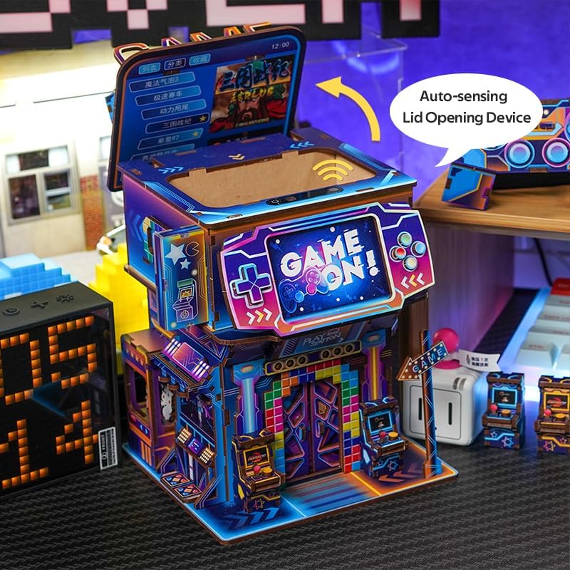 Miniatura 4 de Tonecheer Kit de modelo de casa de muñecas con rompecabezas 3D, caja de almacenamiento creativa para bricolaje, casa de escritorio, kit de casa de