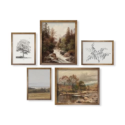 French Country Kitchen Prints Poster - Rustic Farmhouse Wall Art Decor - Boho Art Deco Landscape Pictures for Bathroom - Neutral Aesthetic Vintage