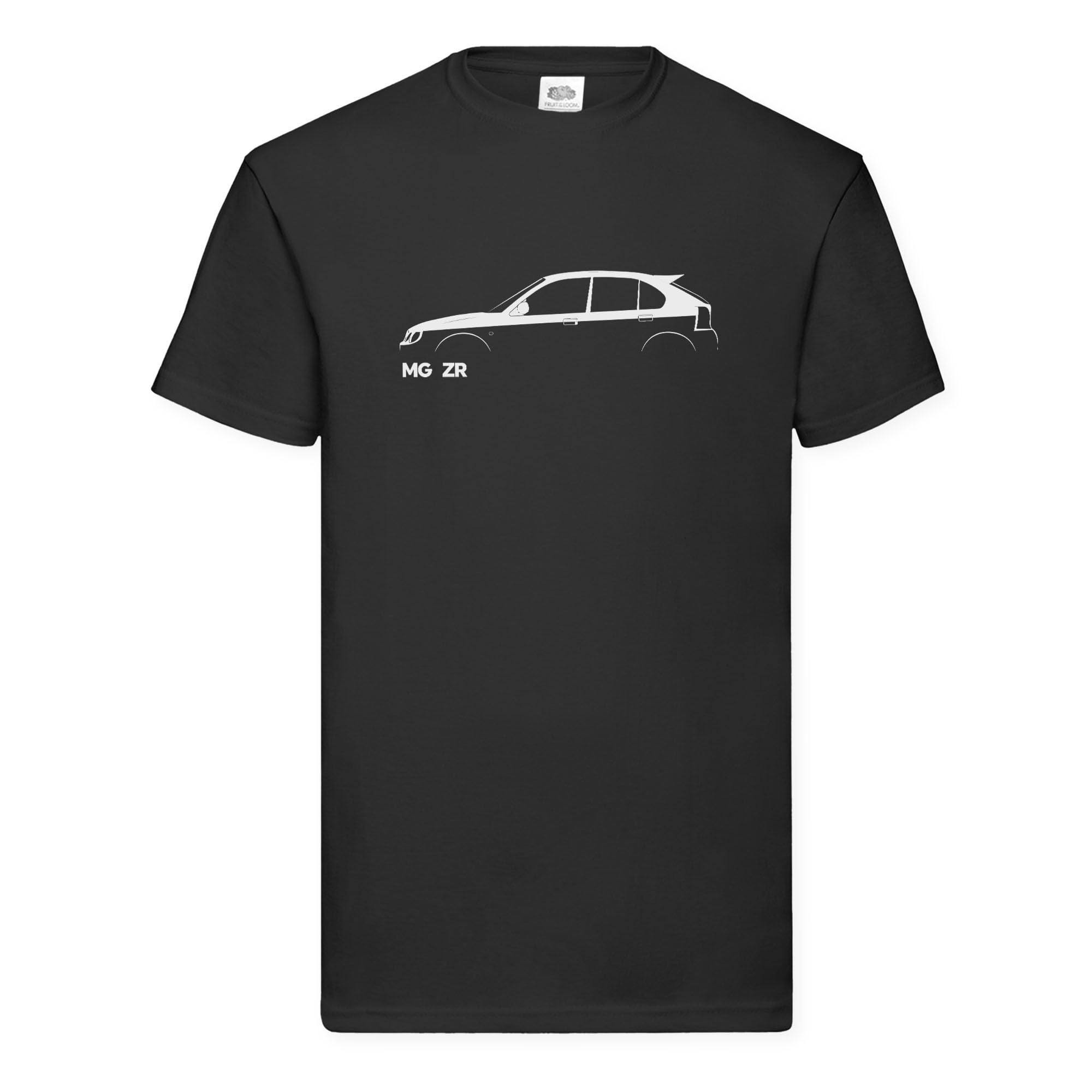 British Motor Heritage Men's Black Mg Zr T-Shirt Classic British Hot Hatch Silhouette Official Licensed Product (Uk, Alpha, M, Regular, Regular, )