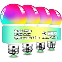 MELPO Smart Light Bulbs, 1300LM Color Changing Light Bulb, 16 Million Colors, Tunable White Alexa Light Bulbs, Music Sync, DIY Flash, Timing, A19 E26 Smart Bulbs, 130W Equivalent, No WiFi Required.