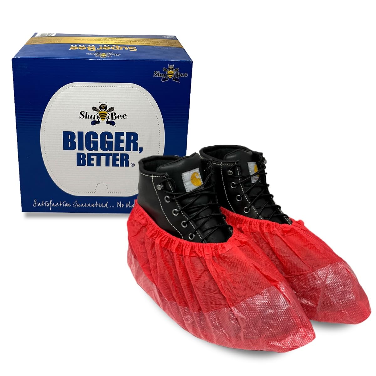 ShuBee® SuperBee® Shoe & Boot Covers, Disposable, Tough Tread® Technology, Skid-Resistant, Durable, Floor Protection–40 Pair