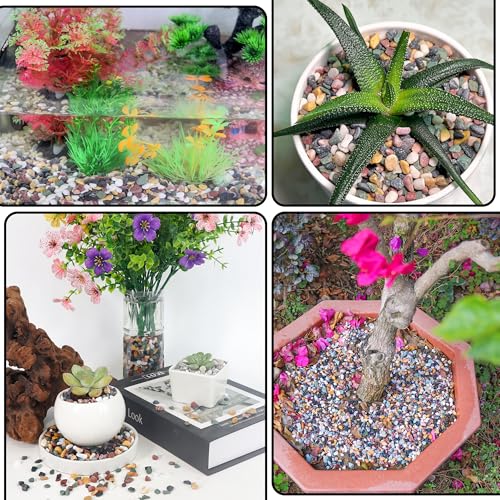 Image of CJGQ 18lb Aquarium Gravel for Plants, 1 /4Inch Fish Tank Gravel for Succulent Cactus and Bonsai, Decorative River Rocks Pebbles for Gardening, Flower Pots, Landscaping,Terrarium