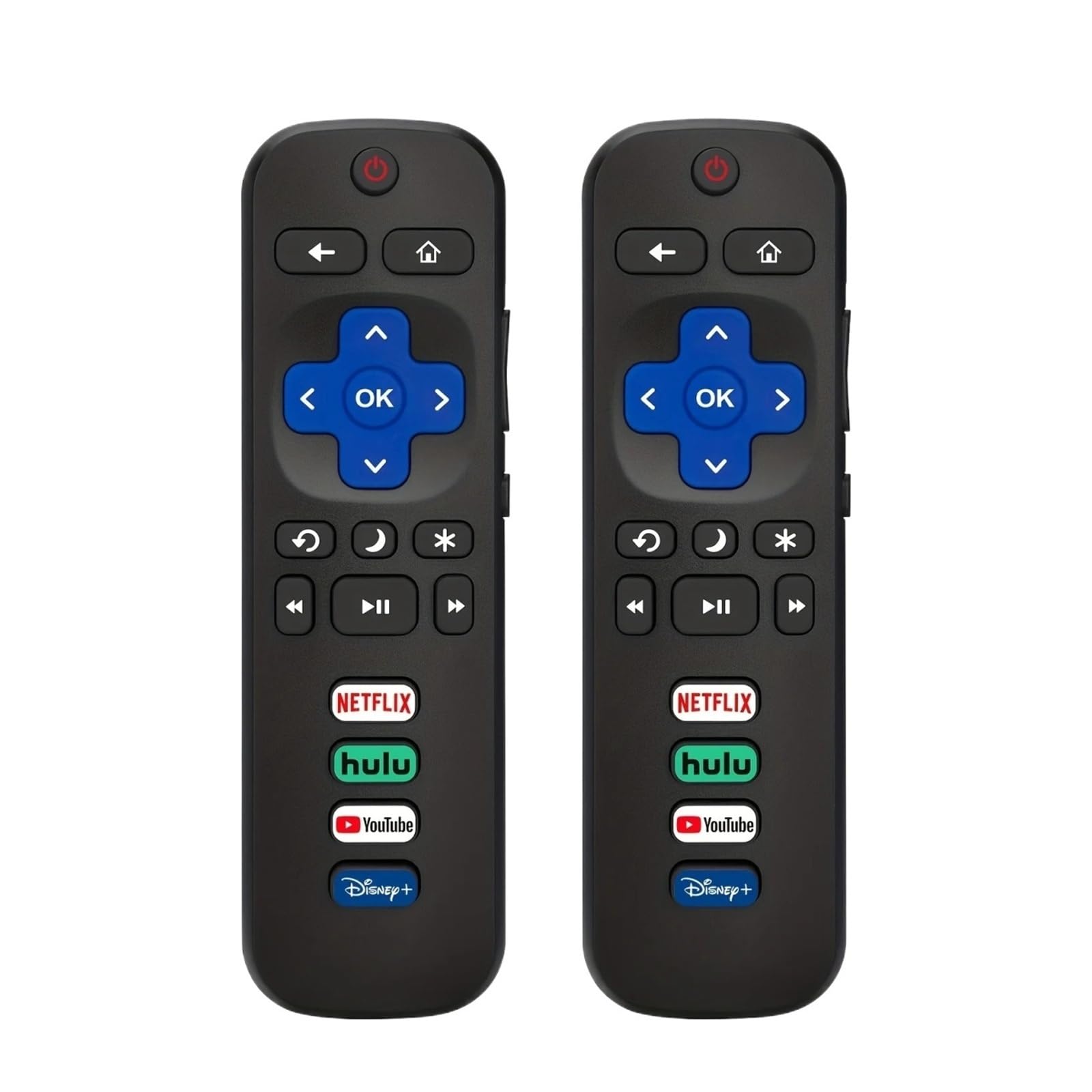 2 piloty kompatybilne z Onn Roku Smart TV Nie dotyczy RokuStick i Box