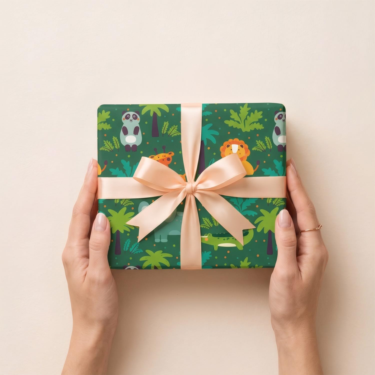 Rouleau papier cadeau enfants jungle 62 cm x 80 m, résistant, anniversaires – FP Fiesta Paper