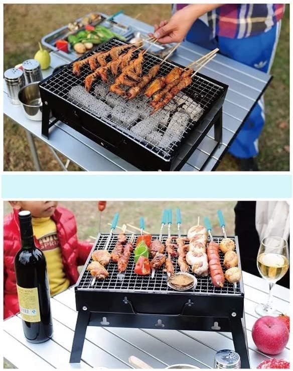 Miniatura 6 de Barbacoa Parrilla de carbón Parrilla de barbacoa Parrilla plegable portátil de carbón Kabob estufa Camping al aire libre Parrilla de barbacoa