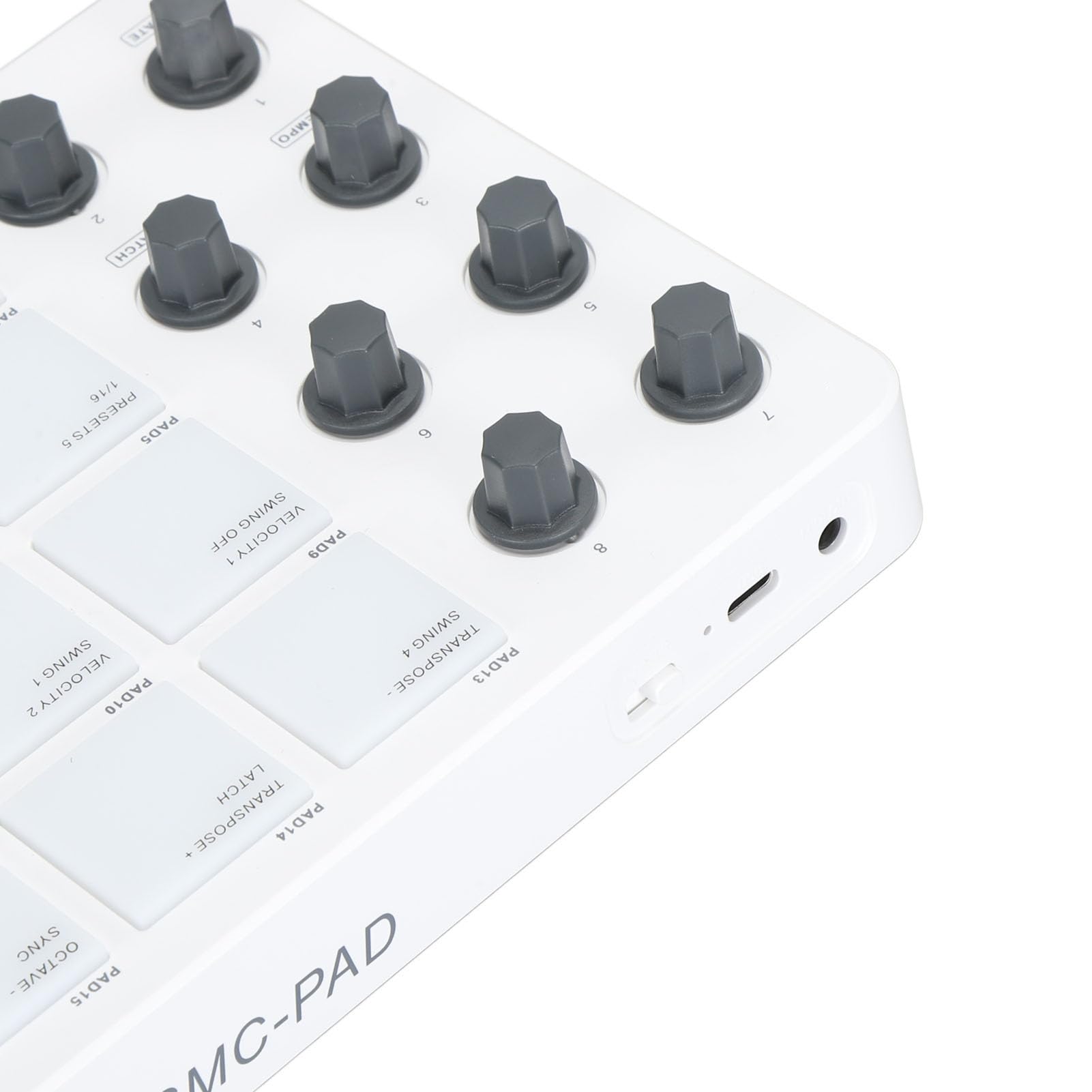 Eujgoov Alambre Menos Almohadilla Portátil de Controlador MIDI con Almohadillas de Batería de 16 Rgb 8 Perillas Giratorias que Mezclan el Teclado del Pie de la Consola