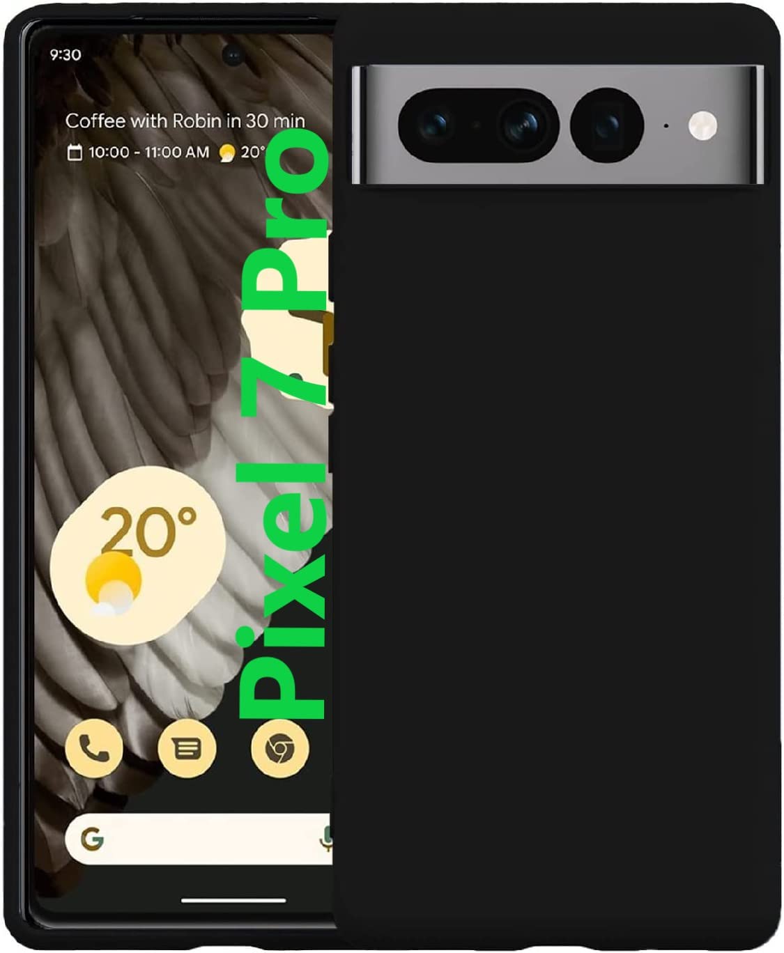 Muzz Google Pixel 7 Pro Case, Thin TPU Cover with Camera Protection Anti-Scratch Slim Fit Flexible Phone Case for Google Pixel 7 Pro 5G (Black)