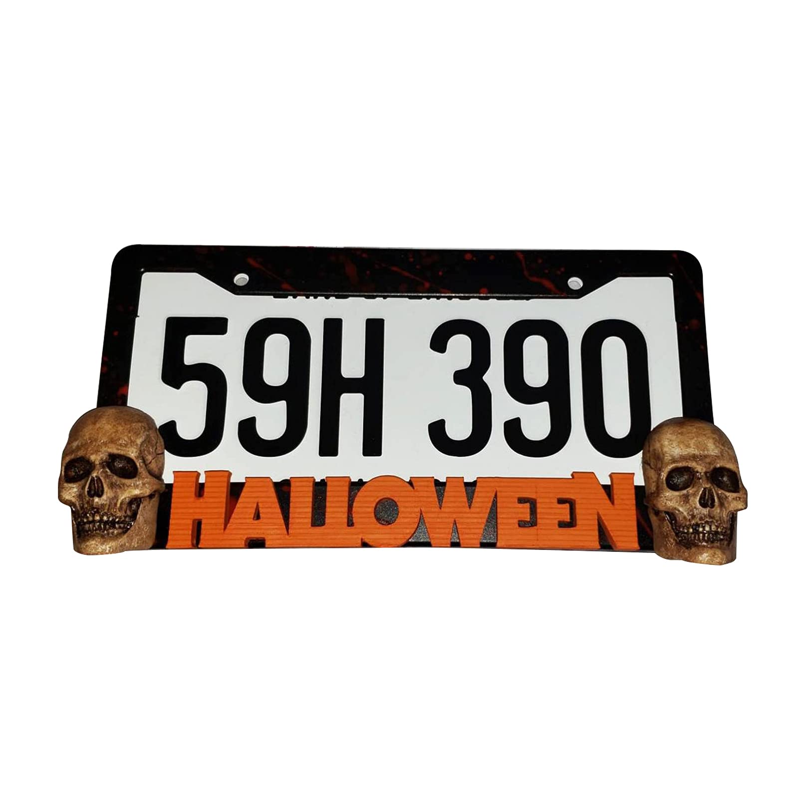 Halloween Michael Myers License Plate Frame Resin Halloween Themes Decoration for Universal Car